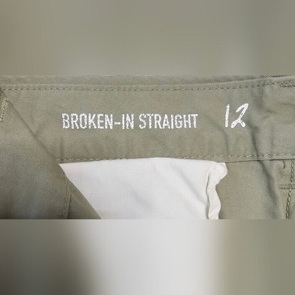 Khakis By Gap Broken In Straight Distressed Womens Army Green Pants‎ Size 12 - Picture 4 of 6